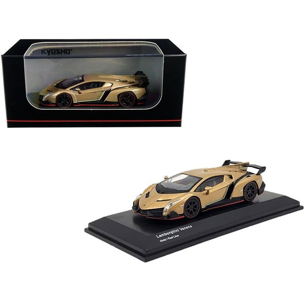 Plushdeluxe Lamborghini Veneno Gold with Red Line 1-64 Diecast Model Car PL1525406